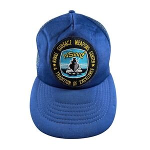 Vintage NSWC Naval Surface Weapons Center Mesh Trucker Hat Snapback Capital Cap